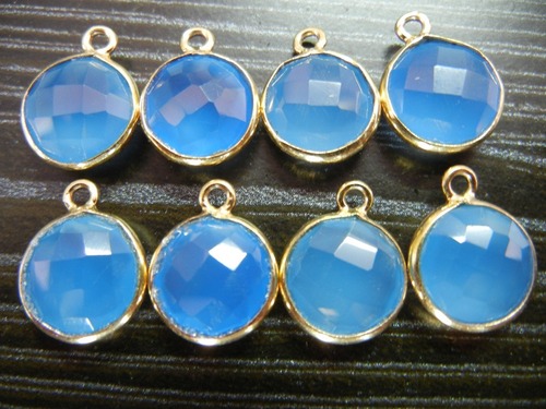 50 टुकड़ा Lot Of Blue Chal. Gemstone Connectors