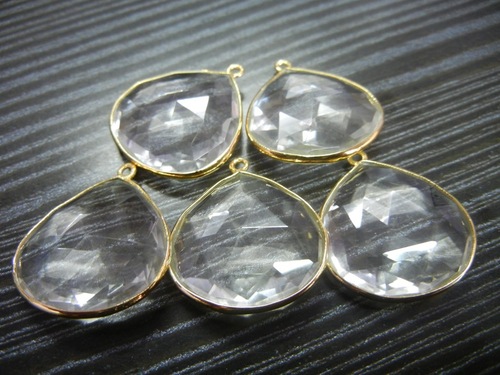 30 टुकड़ा Lot Of Crystal Quartz Gemstone Connectors