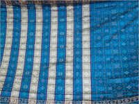 Sky Blue & White Pochampally Silk Sarees