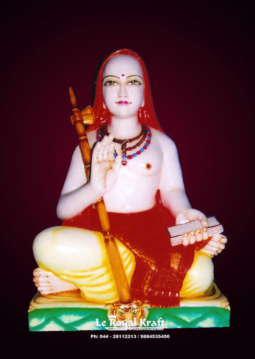 Marble Shankaracharya Statue 