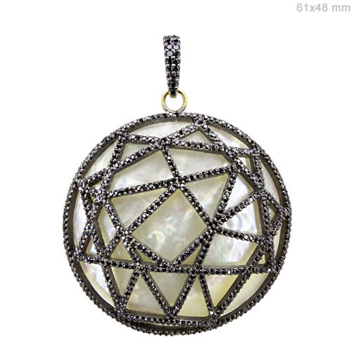 Gold MOP Diamond Pendant