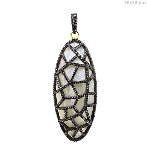 Diamond MOP Gold Pendant