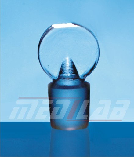 Solid Glass Stopper - Solid Glass, Cone Sizes 10/19 To 34/35, Clear, Penny Head, Durable, Easy Grip