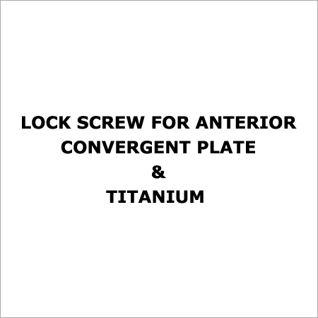 Lock Screw for Anterior Convergent Plate & Titanium