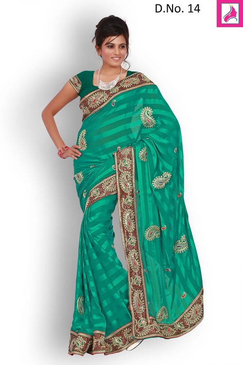 Zesty Green designer Ever Green Beautiful Saree