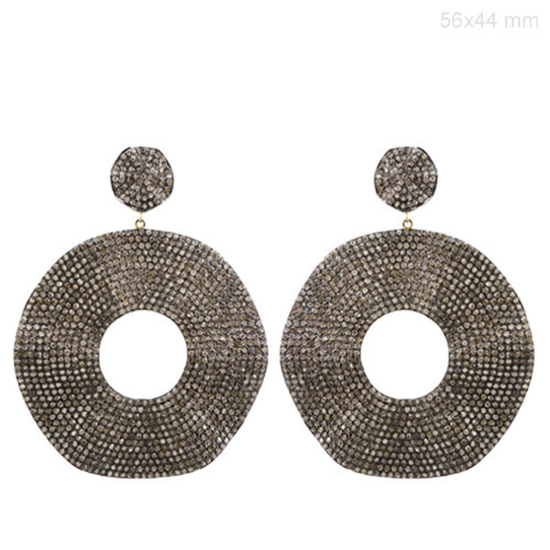 Pave Diamond Gold Earrings Jewelry