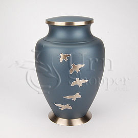 Aria Ascending Doves Brass Metal Cremation Urn