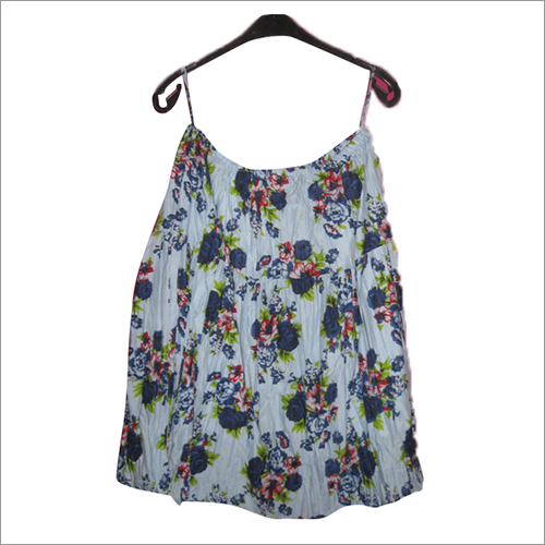 Blue Flower Printed Skirt