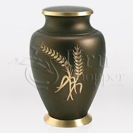 Aria Wheat Brass Metal Cremation Urn