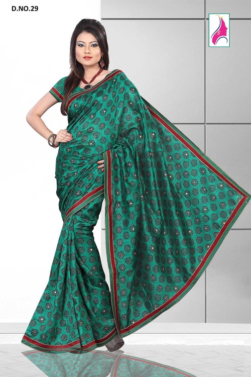 Classy Green Designer Beautiful Ever Green Saree
