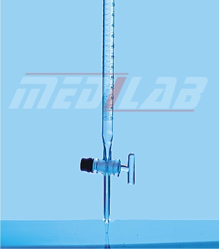 Burette - Glass, 10-100 ml, Straight Bore Stopcock, Class AS/B DIN 12700 | Precise Dispensing, Accurate Readings, Chemical Resistant
