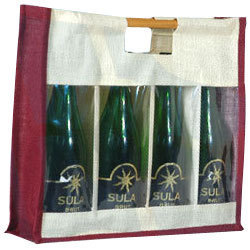 Four Bottle Clearfront Wine Bag