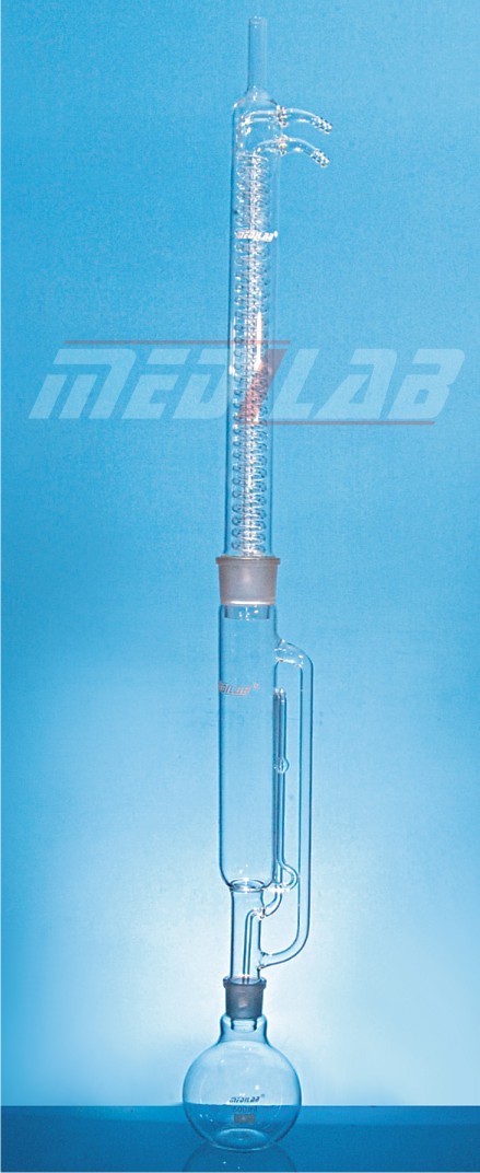 Dimroth Condenser - Borosilicate Glass 29/32 Cone, 150/250/500 ml Extractor Cap | Coiled Inner, Efficient Cooling, Durable Laboratory Condenser