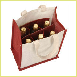 Six Bottle Bicoloured Wine Bag