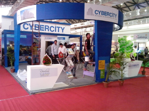 Exhibition Stall Design - Fabric & Metal Structure , Customizable Dimensions, Attractive Design, Eye-catching Banners, Informative Charts, LED Lighting