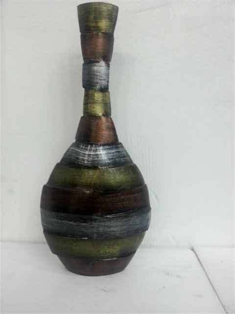 Aluminium F.Vase - Aluminum, 12x6 Inches, Brown Metallic | Elegant Design, Durable, Modern Style, Office & Home Decor