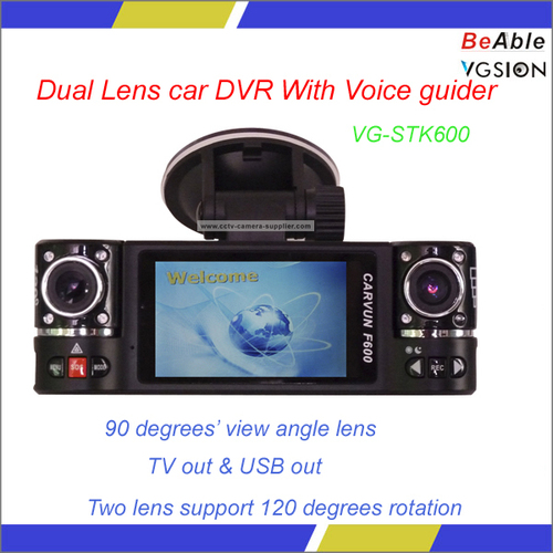 Dual Lens Car DVR With Voice Guider