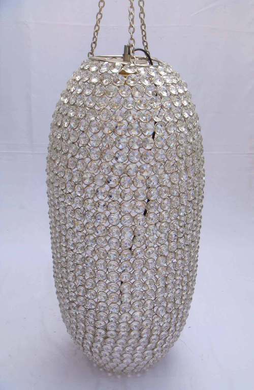 Crystal Hanging Lamp - Crystal Metal, 12x6 Inches, 60W E26 Bulb | Elegant Design, Durable Crystals, Stunning Ambiance