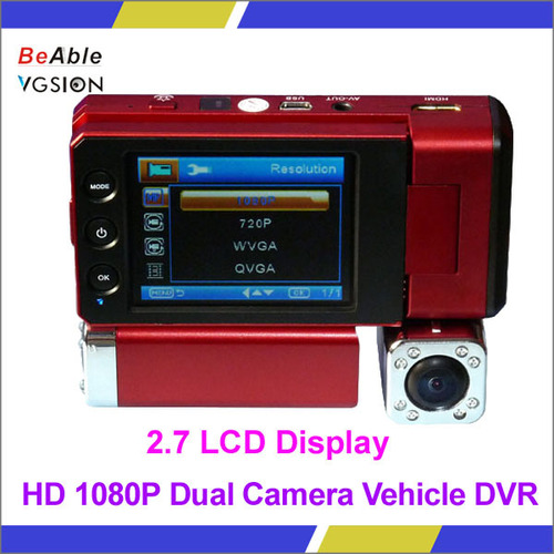 HD 1080P Dual camera vehicle DVR