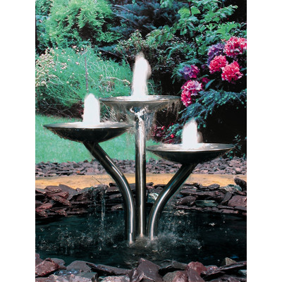 Crafted Steel Fountains - Stainless Steel, 70cm Height, 50cm Width, 100W Pump | Easy Install, Reliable, Customizable, Smooth Function