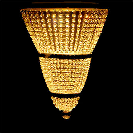 Chandelier 5W Led V-Cast Crystal Light - Crystal & Metal, Varied Sizes, Mirror Finish | Bright & Elegant Design, Energy Efficient, Customizable