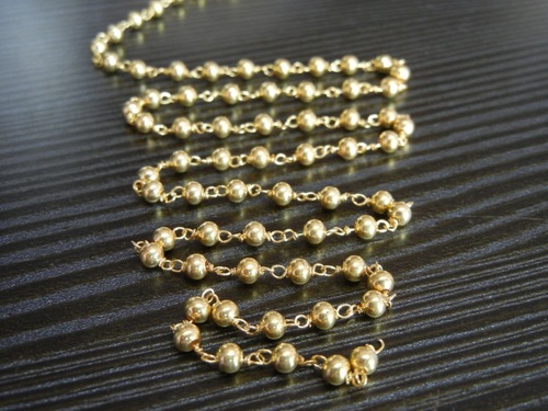 Gold Plated Metal Beaded Chain