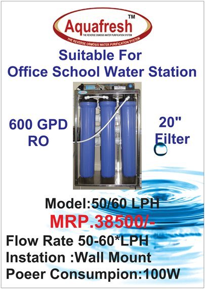 Aquafresh Water Ro Water Purifier System 600 GPD In Jodhpur