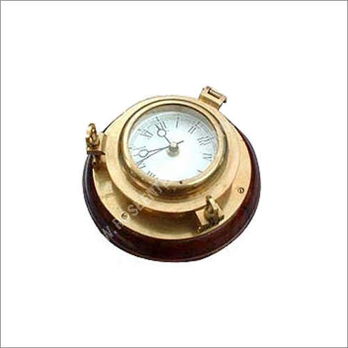 Desk clock porthole - brass - Nautic-Gifts