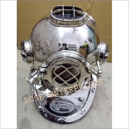 Chrome Nautical Replica Home Decor Mark V Diving Helmet