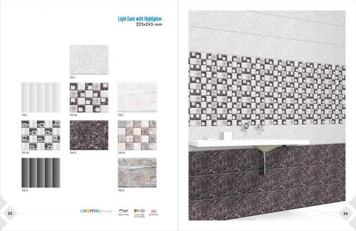 Highlighter Series - Ceramic Tiles Variable Size Grey | Crack Resistant Easy Installation Matte/Glossy Finish