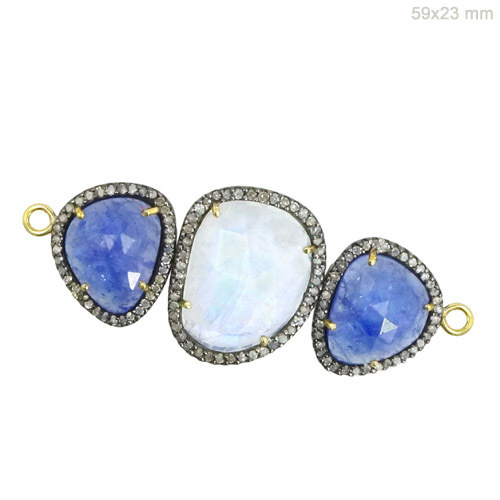 Pave Diamond Gemstone Connectors