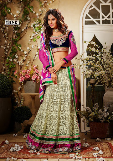 Expressive Sea Green Georgette Lehenga Choli
