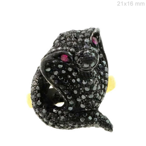 Ruby Diamond Silver Ring