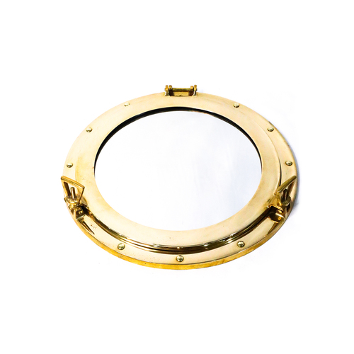 Polished Brass Porthole Mirror