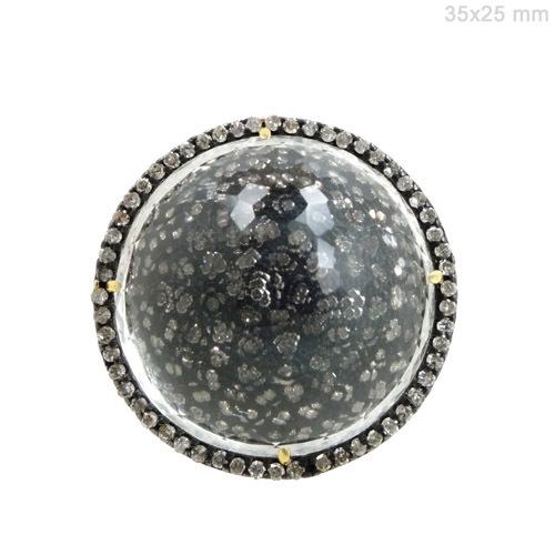 Diamond Crystal Gold Ring