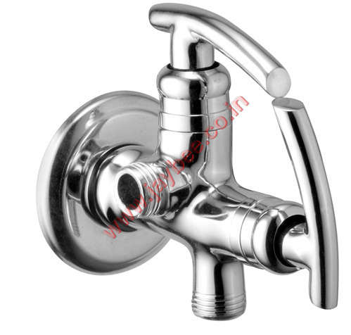 Angle Cock 2 in One Tap - Pure Brass, Chrome Finish | Dual Control, Hot & Cold, Wall Mounted, Durable