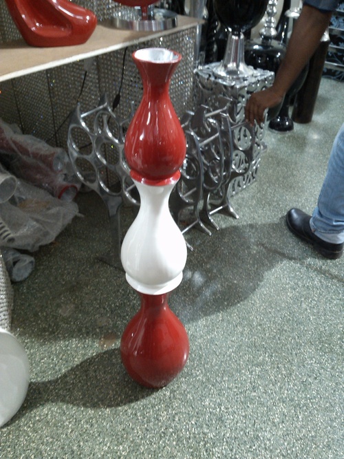 Aluminium F.Vase - Aluminum, 24x6 Inches, Red | Elegant Design, Glossy Finish, Durable, Modern Look