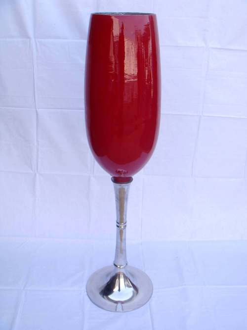 Goblet - Aluminum & Glass, 18x8 inches, Red | Elegant Design, Durable Material, Glossy Finish