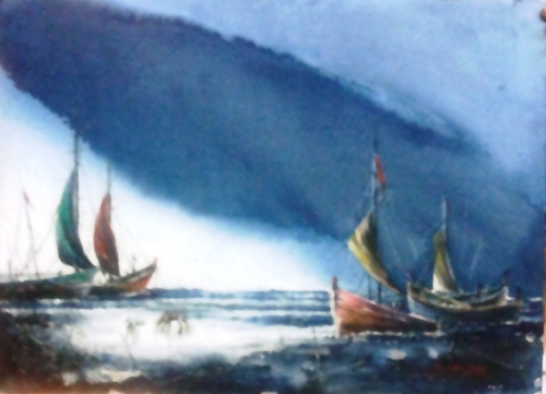 Partha Sen , water colour on paper ,22'x30'