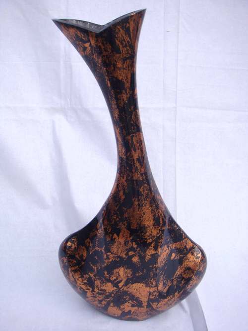 Aluminium F.Vase - Aluminum, 20x8x5 Inches, Dark Brown | Elegant Design, Durable, Curved Shape, Versatile Decor