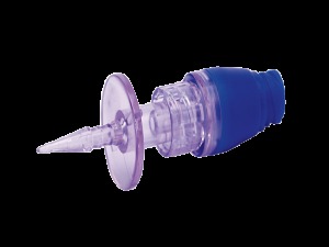 Spikier - Medical Grade PC, Blue Transparent, Christmas Tree Spike | Needle-Free Multi-Dose Vial Access, Luer Fitment ISO-549, Sterile Blister Pack