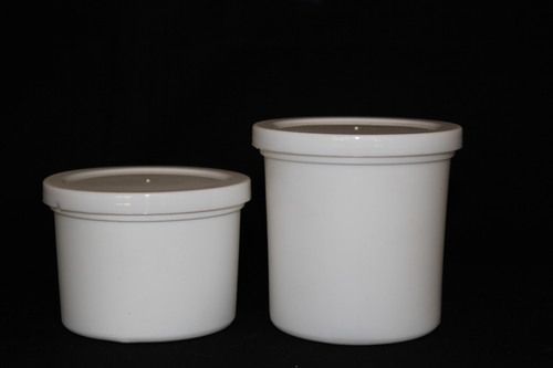 White Wide Mouth Container With Press Fit Cap Press