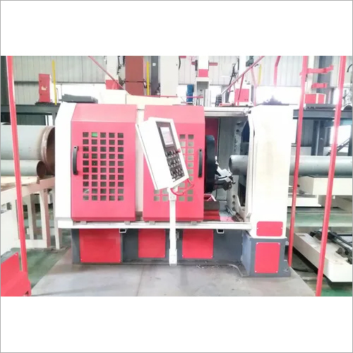 Red And Gray Pipe Beveling Machine