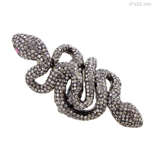 Diamond Ruby Sterling Silver Ring