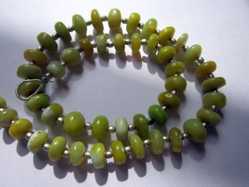 Round Brilliant Cut Green Opal Beads 