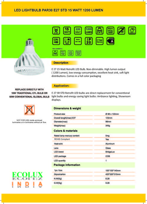 LED PAR Series 30 E27 STD