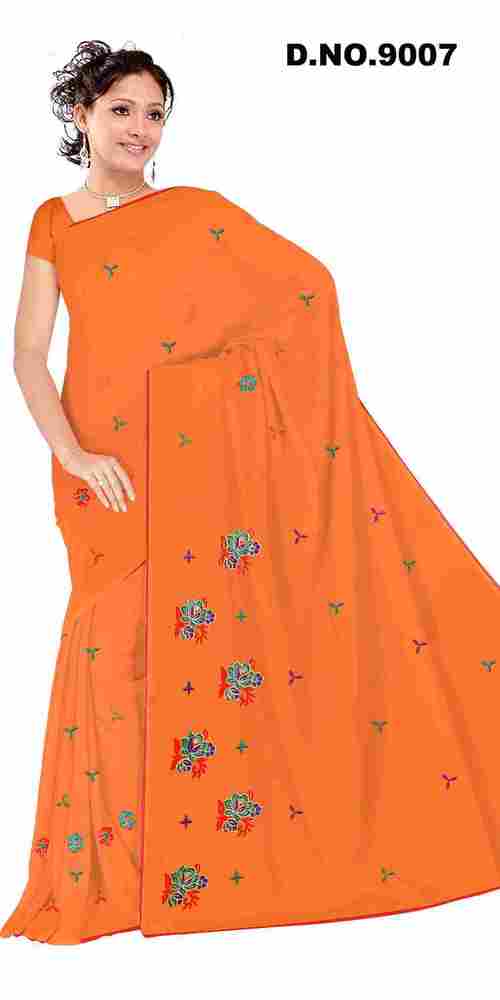 dyed work saree