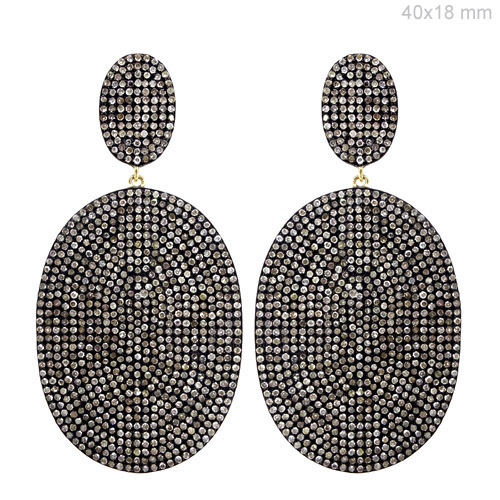 Pave Diamond Gold Earrings Jewelry