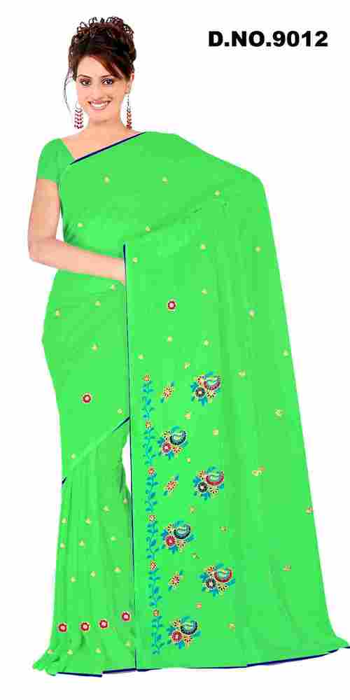 dyed work sarees