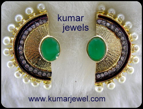 Ethnic half round earring